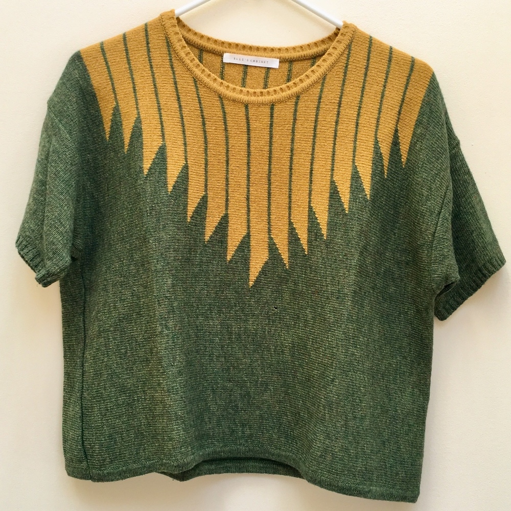 Elli's Cabinet Dolman Style Short Sleeve Sweater